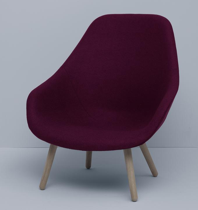 Fabric Hay Lounge Chair With Wood Legs , Modern Furniture Low Lounge Chair