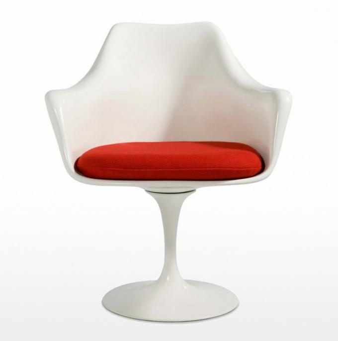 White Coffee Shop Knoll Tulip Chair , Saarinen Tulip Chair With Cushion