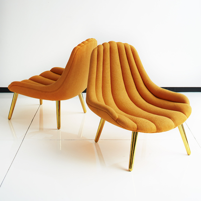 China Customized Navy Lounge Chair , Yellow Jonathan Adler Brigitte Chair With Pad supplier