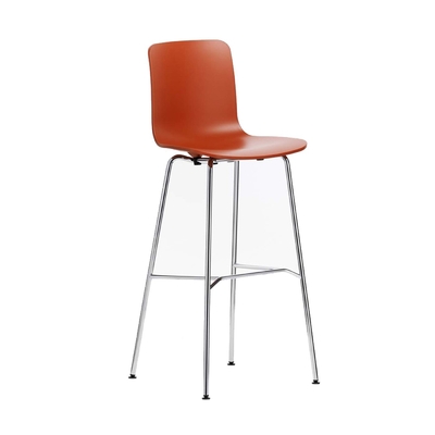 China Hal High Modern Bar Chairs Metal Cafe With Solid Wood Seat Stable SGS supplier