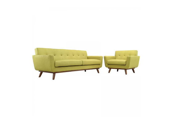 China Mid - Century Style Reclining Sectional Sofas , Modern Yellow Fabric Recliner Sofa supplier