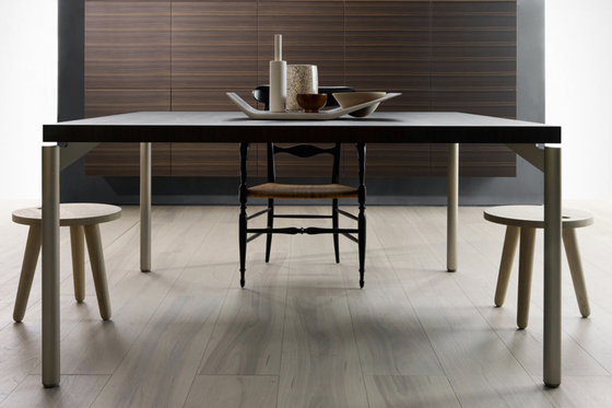 China Wood Top Rectangle Modern Dining Room Tables Stainless Steel European Design supplier