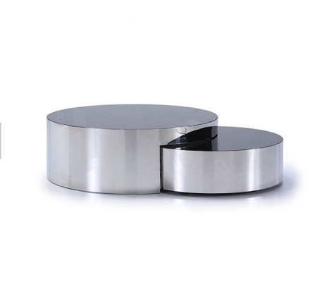 China Stainless Steel Glass Top End Tables For Coffee Room Unique Design OEM supplier