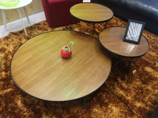 China Tea Hobby Lobby Modern Wood Coffee Table Round High Density Walnut Color supplier