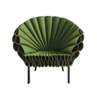 China Modern contemporary Peacock Chair by Dror for cappellini  in fabric and leather with metal frame finish supplier