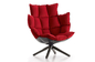Husk Outdoor Fiberglass Arm Chair Solid Wood Legs Comfortable Foams Height 44 CM supplier