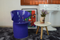 Mushroom - Shaped Living Room Chairs Fiberglass Leisure Blue 60 * 57 * 79 CM supplier
