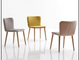 Wooden Leg Fiberglass Dining Chair Modern Fabric Upholstered Cover 46cm High supplier