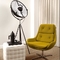 Full Black Leather Fiberglass Lounge Chair Super Easy Chair Living Room Furniture supplier