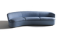 Living Room Curved Leather Sofa 3 Seats Metal Legs Cuatom With High Density Foam supplier
