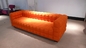 Modern 3 Seater Leather Sofa , Solid Wood Legs Grid Sofa 228 * 88 * 79cm supplier