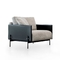 Customized Fabric Living Room Arm Chair / Printed Logo Light Blue Armchair supplier
