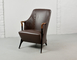 Multi Density Progetti Leather Wing Chair , Solid Wood Dining Chairs supplier