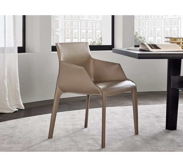 Luxury Light Poliform Seattle Chair / Leather Covers Dining Arm Chair