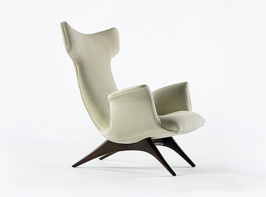 China Vladimir Kagan Ondine Fiberglass Dining Chair Lounge Fabric Various Colors supplier