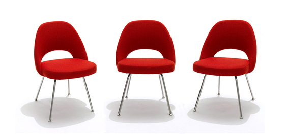 China Saarinen Side Fiberglass Dining Chair Relex Fabric Stainless Steel Legs supplier