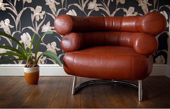 China Retro Leather Eileen Gray Bibendum Chair , Black Mid Century Modern Furniture supplier