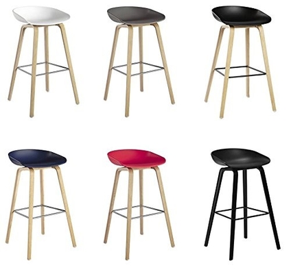 China Beech Wooden Hay Bar Stool , Optional Colors Kitchen Counter Stools 75cm Height supplier