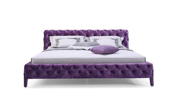 China Crushed Velvet Modern Upholstered Bed King Size Wooden Frame 228 * 200 * 90cm supplier