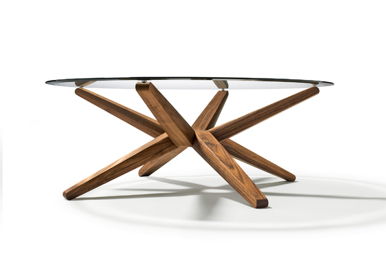 China Glass Top Stern Round Metal Coffee Table Solid Wood Modern Home Furniture supplier