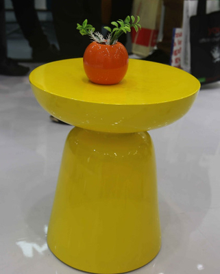 China Yellow Arcylic Round Metal Coffee Table Small Indoor Customizable SGS supplier