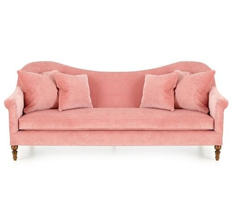 China Leisure Hotel Furniture Pink Fabric Sofa , Ordinary Size Hotel Room Sofa supplier