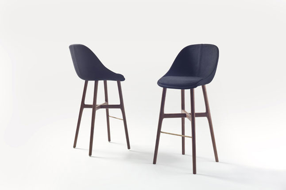 China Low Back Replica Solid Wood Leg Solo Bar Stool , SGS Upholstered Bar Stool Chairs supplier