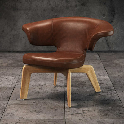 China Beech Wood Frame Single Pu Leather Leisure Chair , Munich Chair With Backrest supplier
