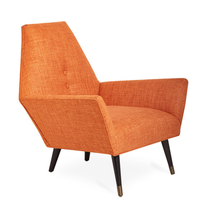 China Orange Sorrento Fiberglass Lounge Chair For Coffee Room With Metal Frame supplier