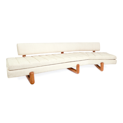 China Velvet Or Linen Modern Classic Sofa With Solid Mahogany Legs , White supplier