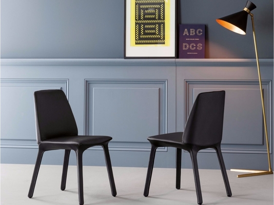 China Bonaldo Flute Leather Fiberglass Dining Chair Designed By Mauro Lipparini supplier