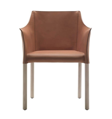 China Office O CAP Fiberglass Arm Chair With Pigmented Leather Body supplier