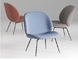 Beetle Fiberglass Lounge Chair Leisure Function With Chrome Metal Leg SGS supplier