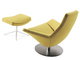 Metropolitan Fiberglass Lounge Chair Swivel High Back Customized Colors supplier