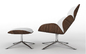 Scandinavian Design Shrimp Lounge Chair , Leather Cor Shrimp Chair With Ottoman supplier
