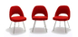 Saarinen Side Fiberglass Dining Chair Relex Fabric Stainless Steel Legs supplier
