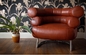Retro Leather Eileen Gray Bibendum Chair , Black Mid Century Modern Furniture supplier