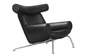 Leather Wegner Ox Fiberglass Arm Chair Leisure EJ100 With Ottoman Metal Leg supplier