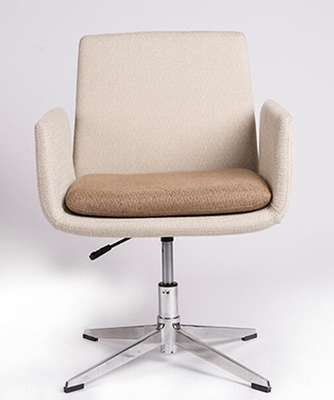 Safety Item Adjustable Executive Office Chair , Fabric White Swivel Chair supplier