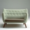 Chesterfield 3 Seats Finn Juhl Poeten Sofa , Fabric Upholstered Modern Sofa Bed supplier