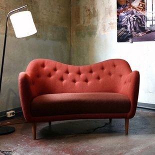 Chesterfield 3 Seats Finn Juhl Poeten Sofa , Fabric Upholstered Modern Sofa Bed supplier