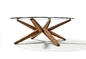 Glass Top Stern Round Metal Coffee Table Solid Wood Modern Home Furniture supplier