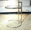 Eileen Gray Glass End Tables Stainless Steel Frame Simple Adjustable Height supplier