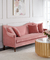 Leisure Hotel Furniture Pink Fabric Sofa , Ordinary Size Hotel Room Sofa supplier