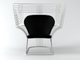 Outdoor Showroom Link Easy Chair Furniture With Varnished Steel Tom Dixon Design supplier