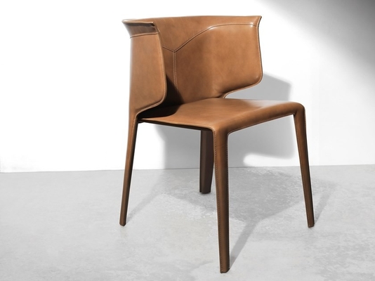 Luxury ANASTASIA Fiberglass Dining Chair Covered With Leather 1/8”Thick supplier