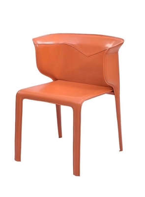 Luxury ANASTASIA Fiberglass Dining Chair Covered With Leather 1/8”Thick supplier