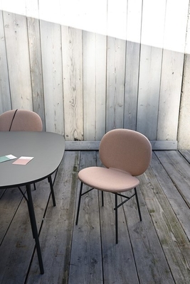 Kelly C Basic Fiberglass Dining Chair With High Backrest And Metal Base supplier