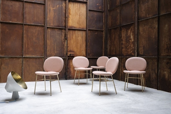 Kelly C Basic Fiberglass Dining Chair With High Backrest And Metal Base supplier